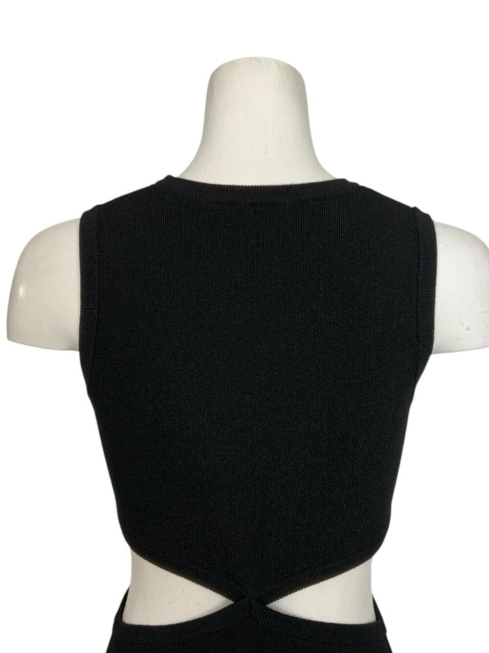Maje Open Waist Mesh Dress 40 US L Noir Metallic Cutout - Picture 10 of 15